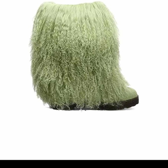 Bearpaw Boetis ll Women Furry Shearling Wool Boots Green New In Box 1294W - Picture 6 of 8